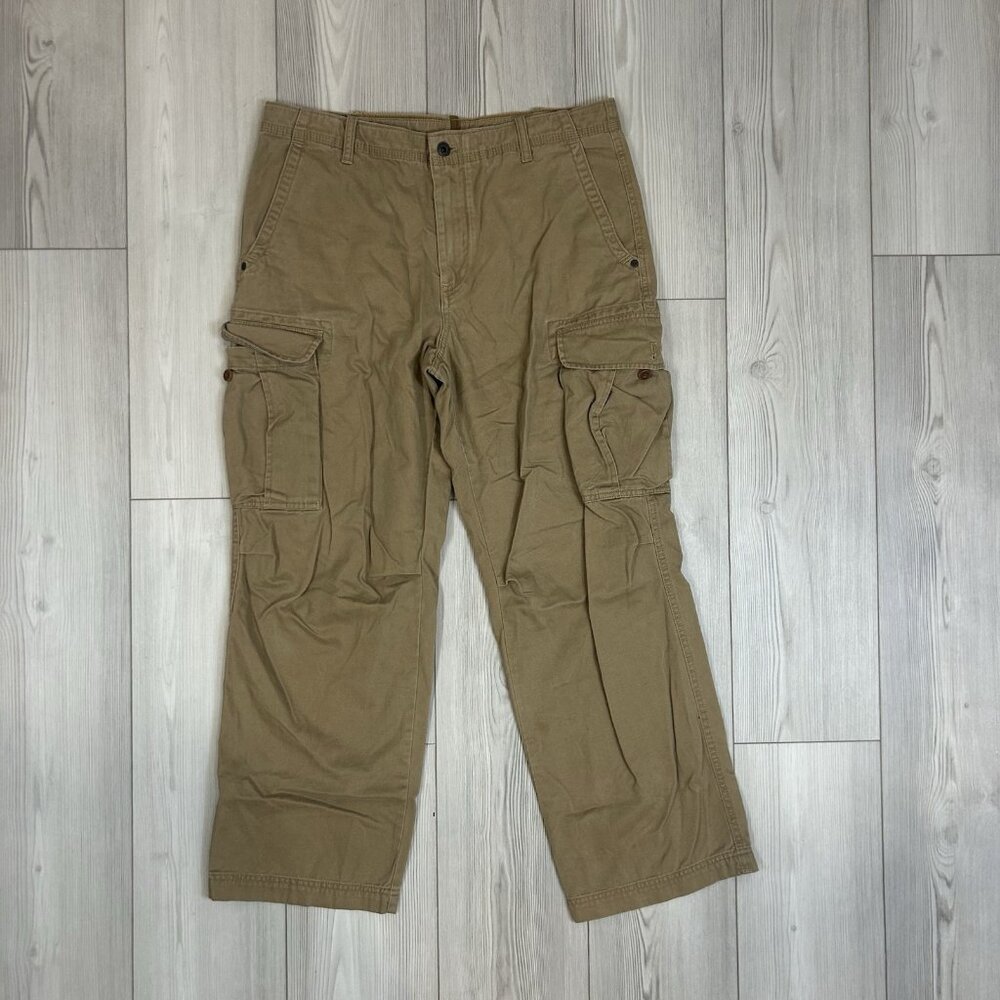 VTG Timberland cargo Pants Mens 34x30 brown‎ wide leg baggy Y2K cotton Pockets